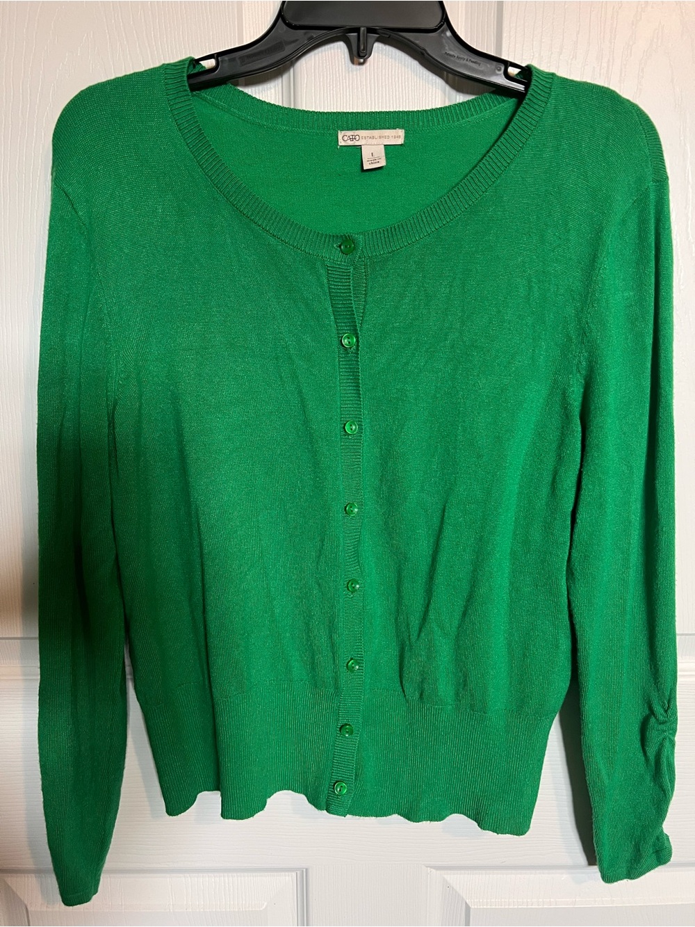 Cato Green Knit Button-Up Cardigan Sweater